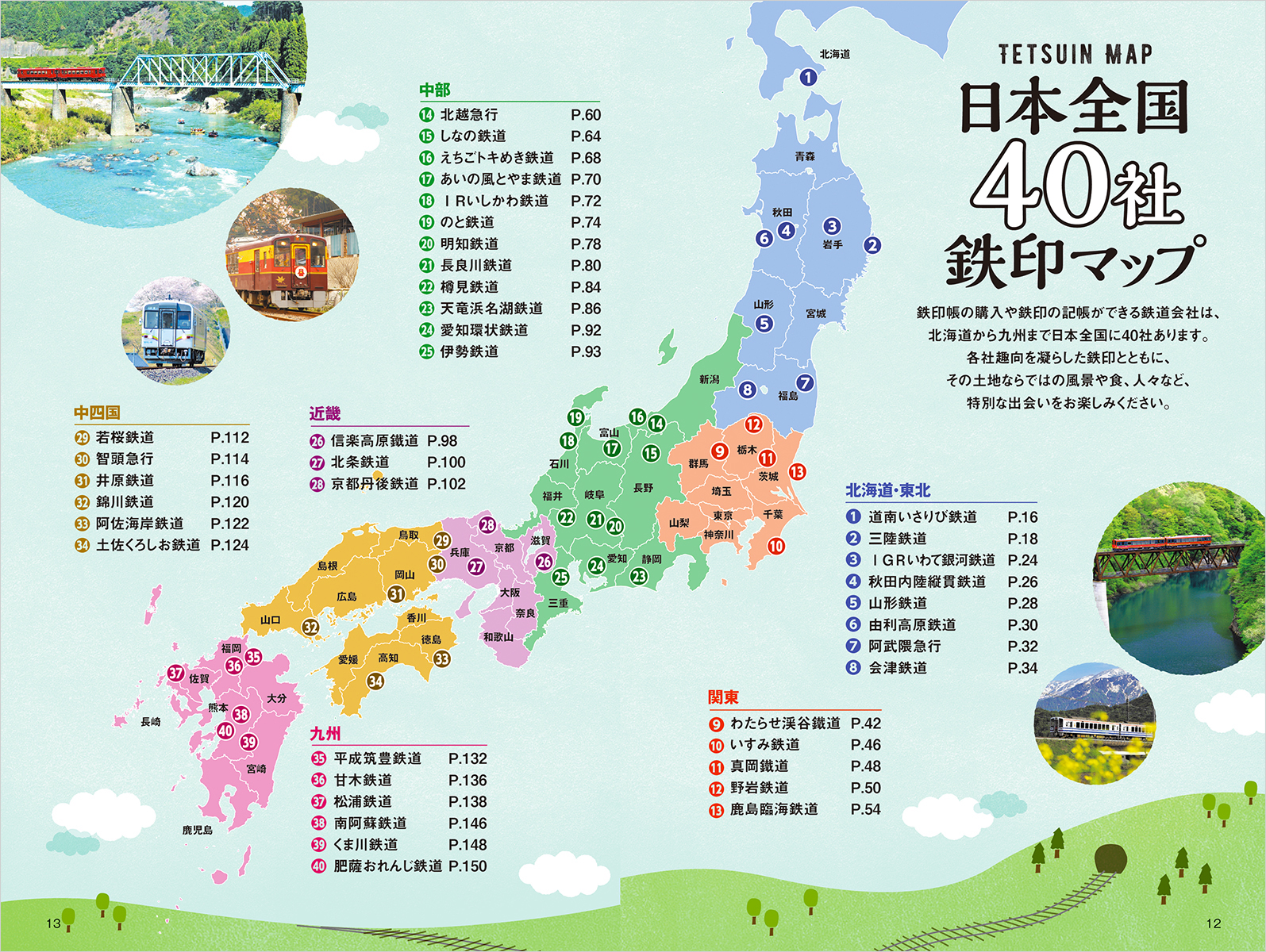 日本全国40社鉄印マップ