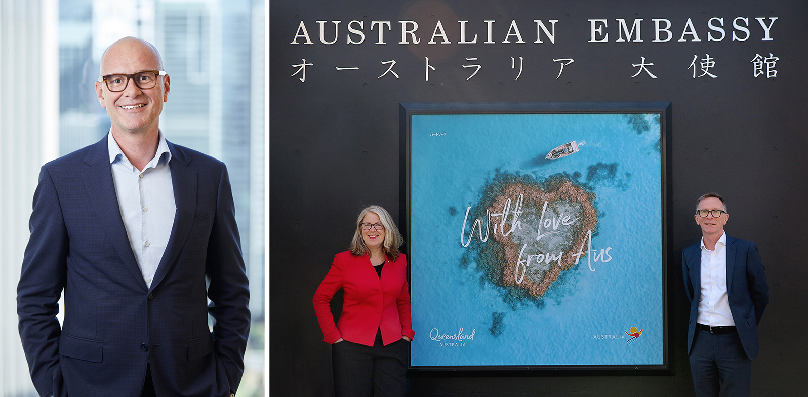 「オーストラリア政府観光局　アンドリュー・ホグ氏」と「With Love from Australia」画像