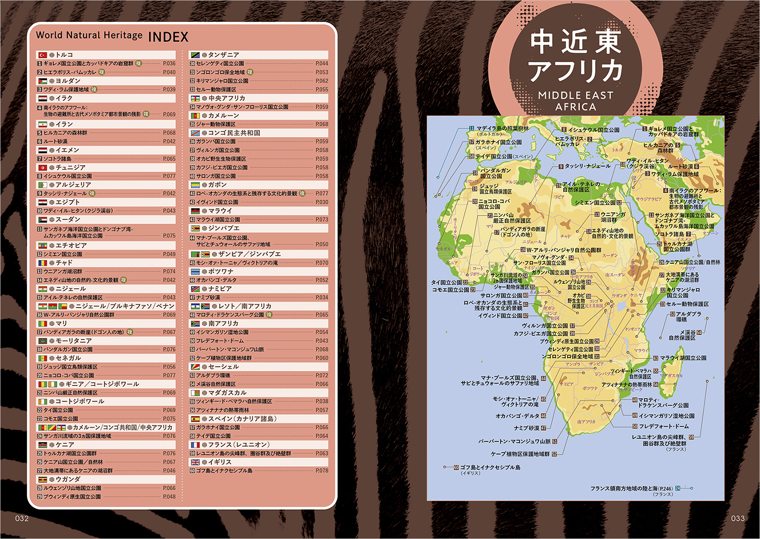 「世界遺産MAPと国別INDEX」紙面
