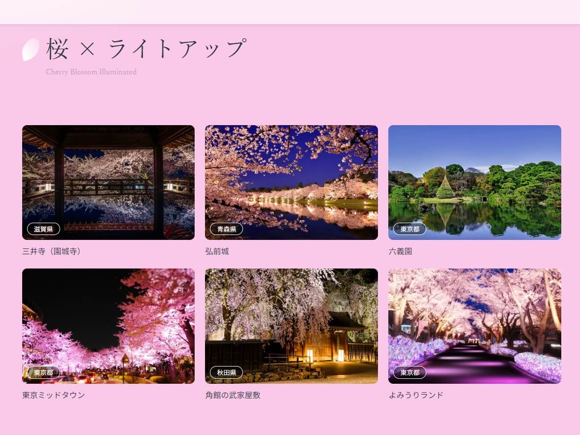 「桜×ライトアップ」画像