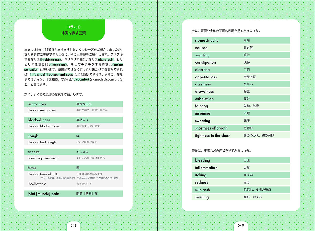 「体調を表す言葉」など、実用的なコラムも盛りだくさん　紙面