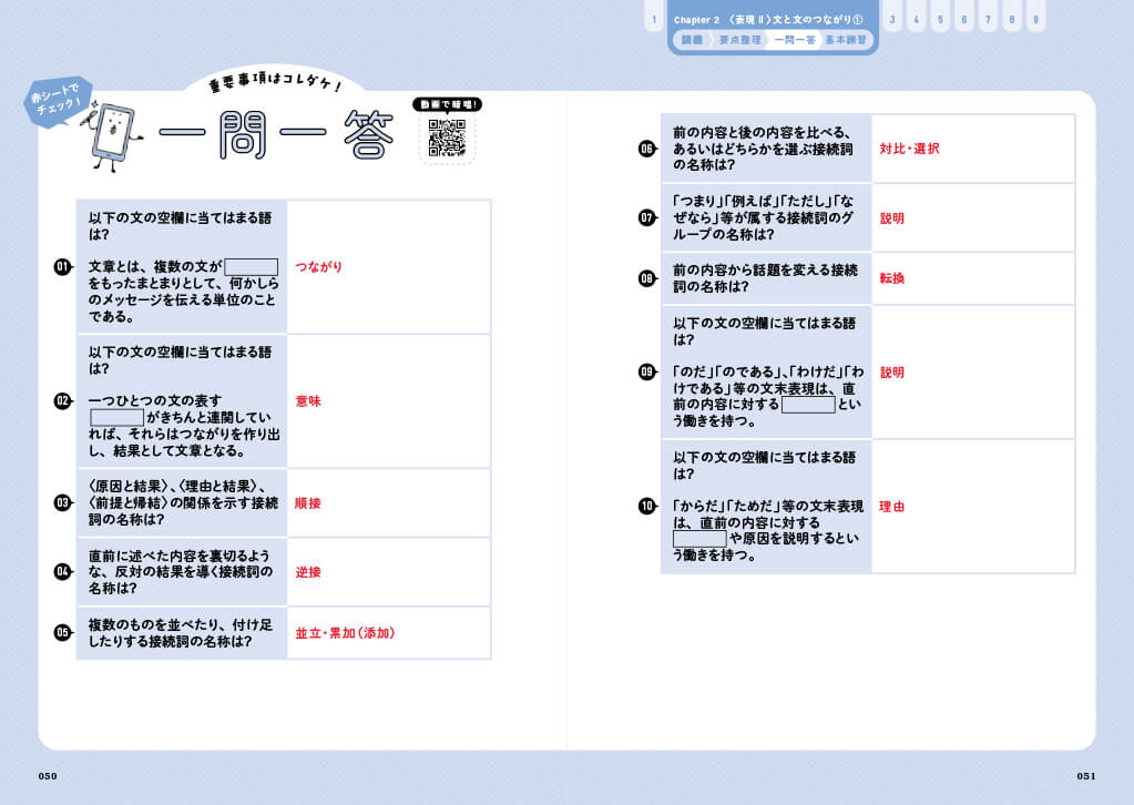 「③そして《一問一答ページ》で定着度を確認して、」紙面