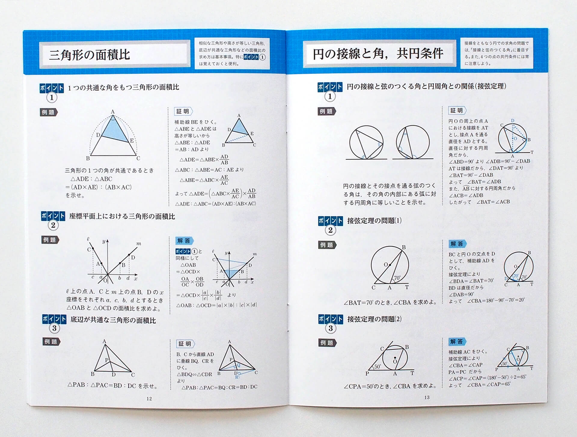 数学のミニブックでは、難関校の入試に出やすい問題の解法パターンを一気に確認できる！　紙面