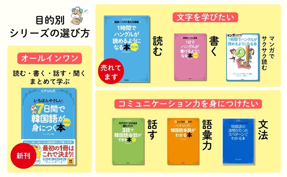 ヒチョル式シリーズ累計85万部突破！ ゆるっと楽しく韓国語を学べる